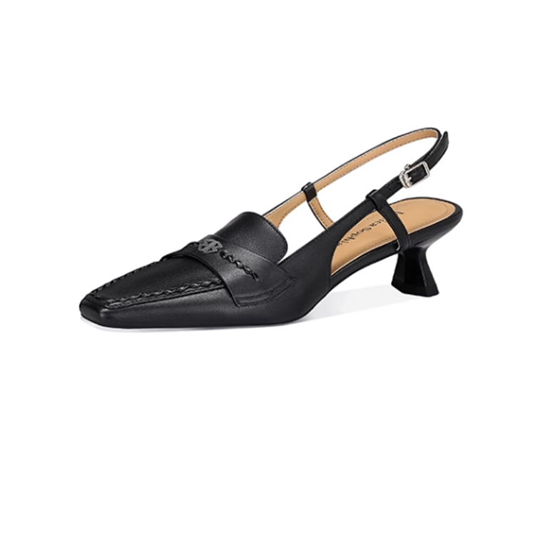 JESSICA SOPHIA Sheepskin Chunky Heel High Heels 4cm Women's