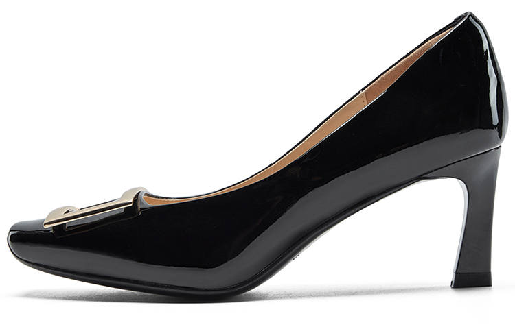 NINE WEST Cow Leather Slim Heel High Heels 6.5cm Women's