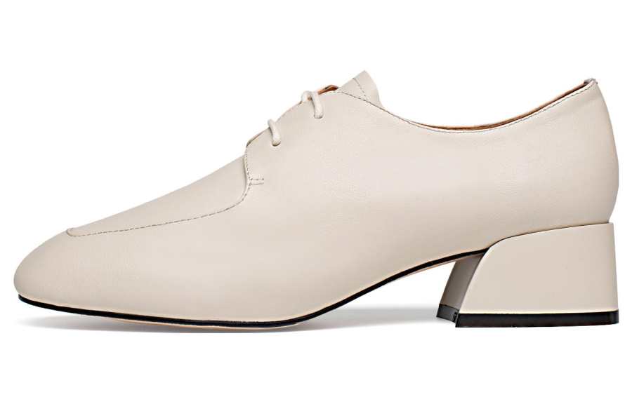 ZRO Top Grain Cow Leather Chunky Heel High Heels 3.5cm Women's