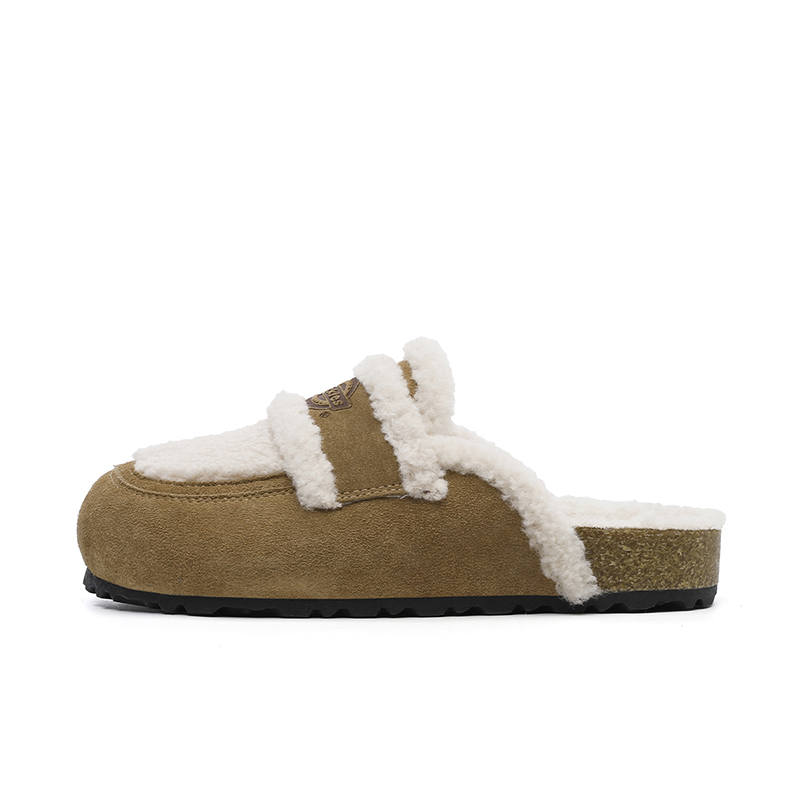 Dickies Fleece Lined Comfortable Fashion Abrasion Resistant Abrasion Resistant Closed Toe Slippers Women's Caramel