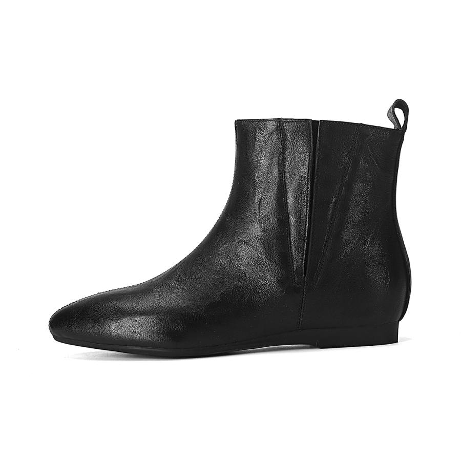 PIERCE GENTRY Top Grain Cow Leather Vintage Ankle Boots 1.5cm Women's