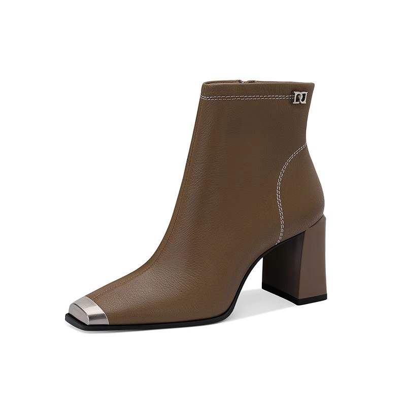 JESSICA SOPHIA Sheepskin Ankle Boots 7cm Women's