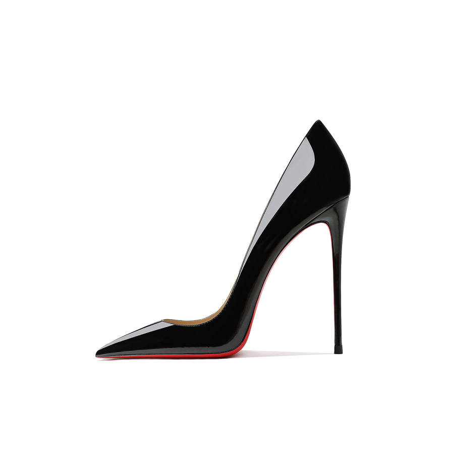 Ganxiaojie Low Vamp Slim Heel High Heels 6cm 7.5cm 9cm 10.5cm 12cm Women's Black