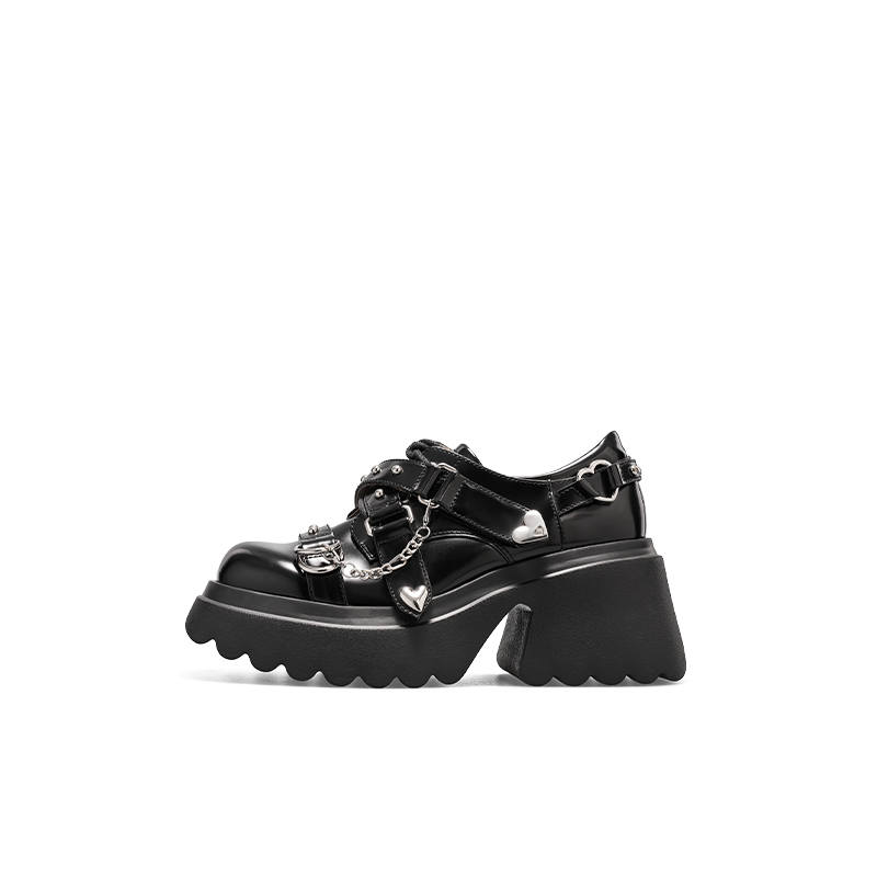 KNKW Chunky Heel High Heels 8cm Women's Black