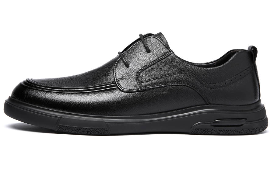 Mulinsen Top Grain Cow Leather Casual Shoes Men's Black