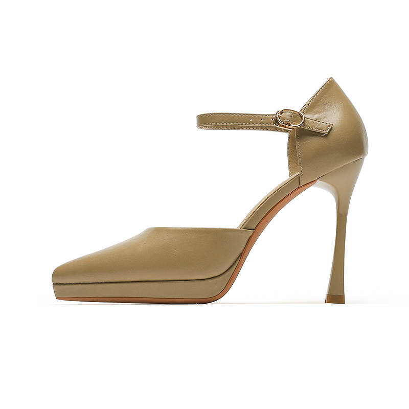 Zubumei Microfiber Leather Slim Heel High Heels 10.5cm Women's