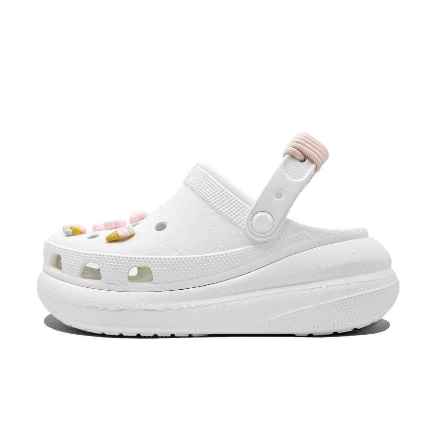 Crocs Crocs Crush Clog Pink Sweetheart EVA Clogs Unisex White