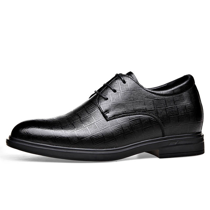 MINGYITU Cow Split Leather Dress Shoes Men's Black