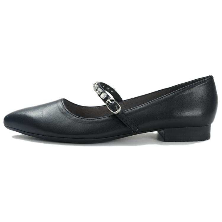 BAKERLOO BAKERLOO Microfiber Leather Block Heel Mary Jane Shoes 1.5cm Women's Black