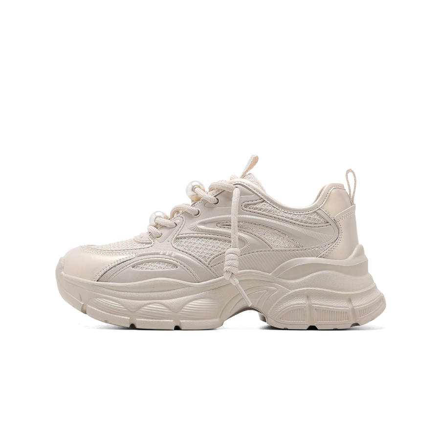 C°BANNER Fabric Balance Low top Chunky Sneakers Women's Apricot