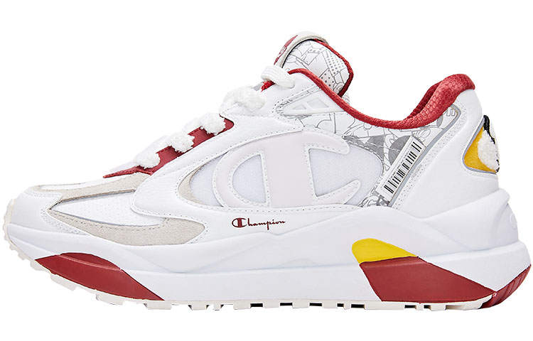 Champion POP MART X Champion Chunky Sneakers Men's Low Top White/Red