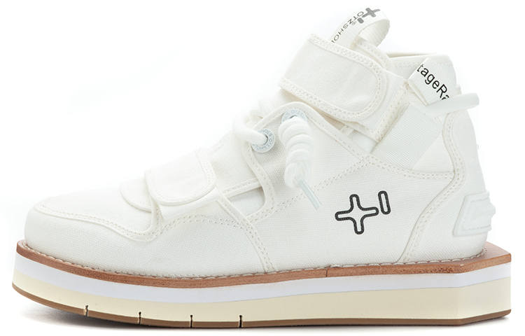 OTZSHOES Fabric High top Sports Casual Shoes Unisex White