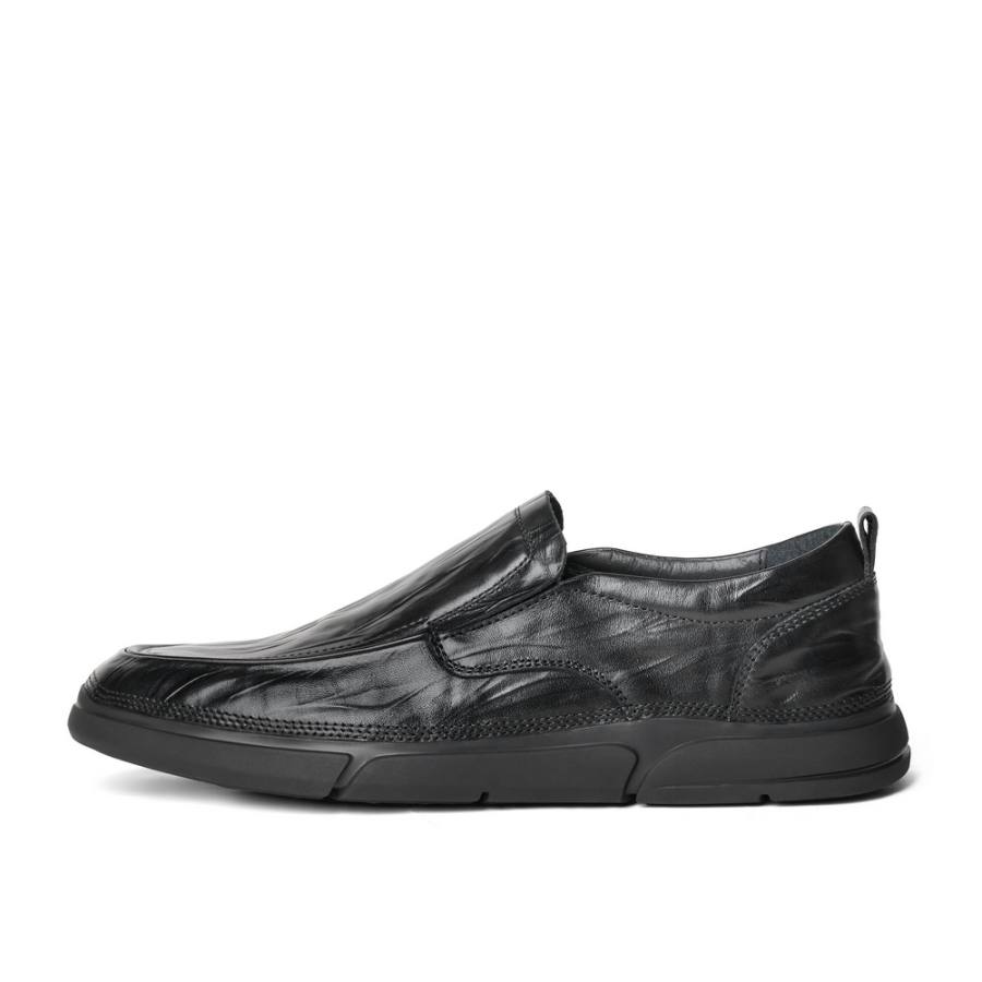 BELLE Casual Leather Shoes Men's Low Top Black