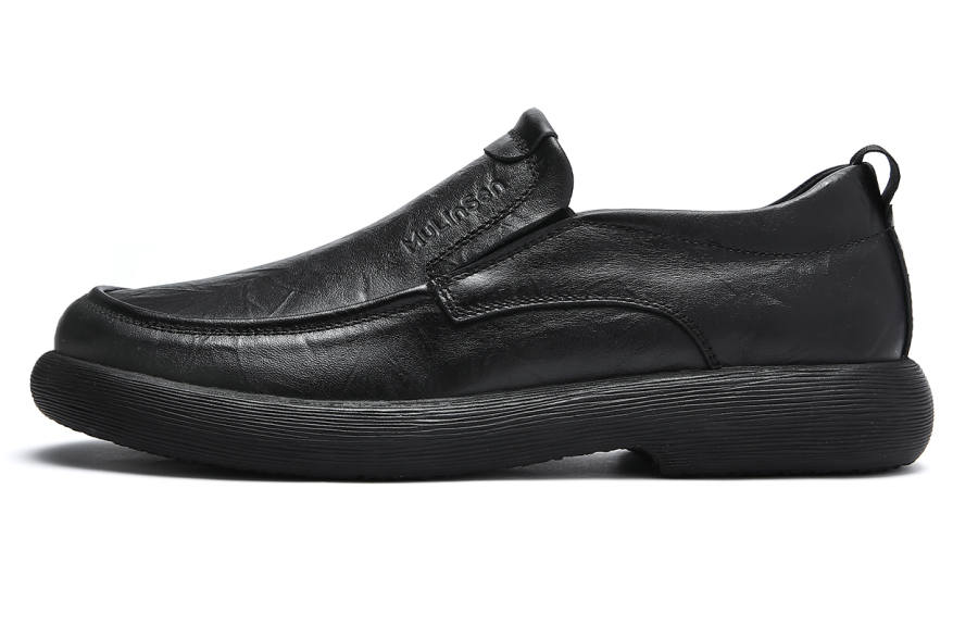 Mulinsen Top Grain Cow Leather Casual Shoes Men's Black
