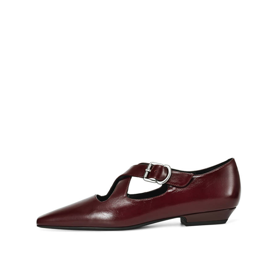 Rosa Bianca Sheepskin Chunky Heel Mary Jane Shoes Women's