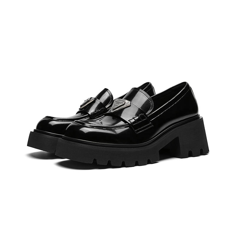 CHERYKALLY Loafers, Height Increasing Minimalist Style Classic, Everyday Commute 6.5cm Women's Black