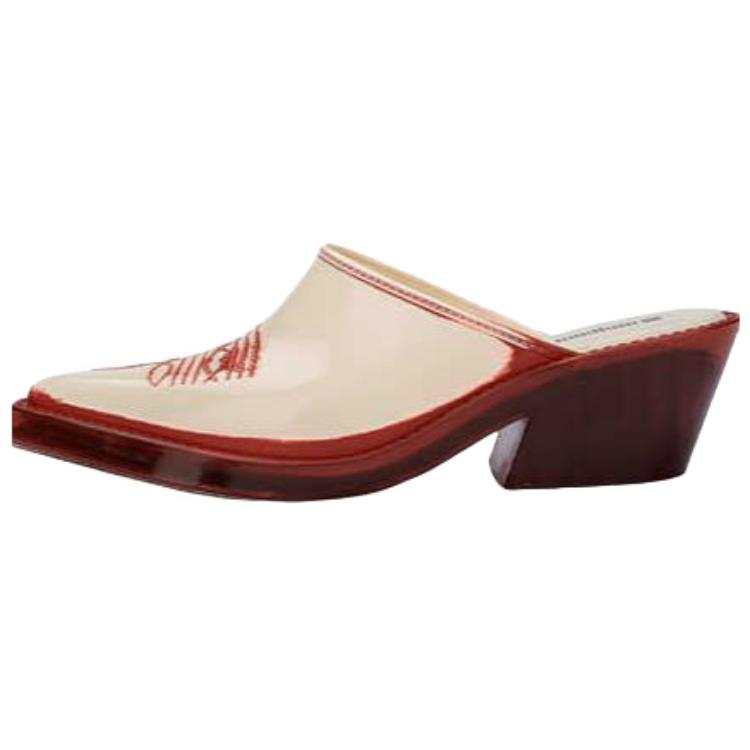 MELISSA Fashion Trend Abrasion Resistant Abrasion Resistant Closed Toe Slippers Women's Beige Red