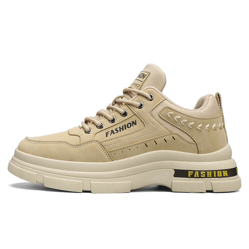 GONGNIUMEILI Work Boots Men's Low Top Khaki/Gray/Black
