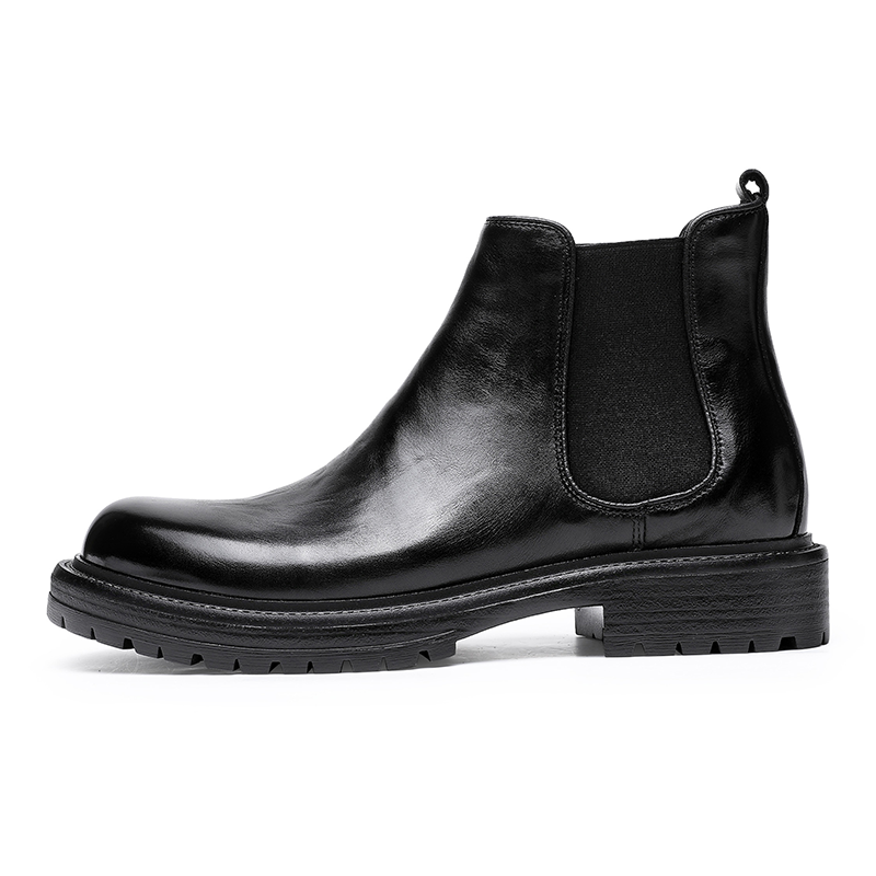 Desai Top Grain Cow Leather Short Chelsea Boots Men's