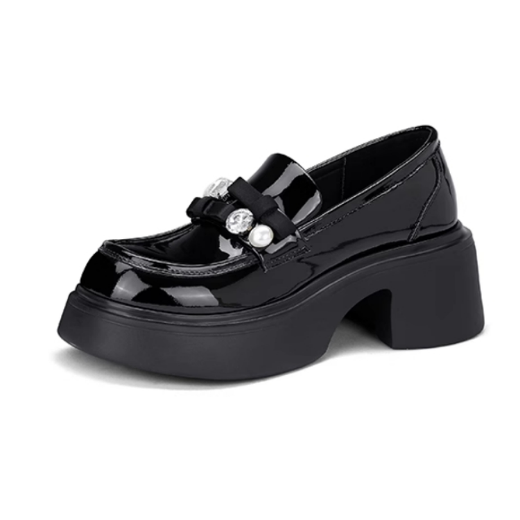 JESSICA SOPHIA Patent Leather Loafers 6CM Women's