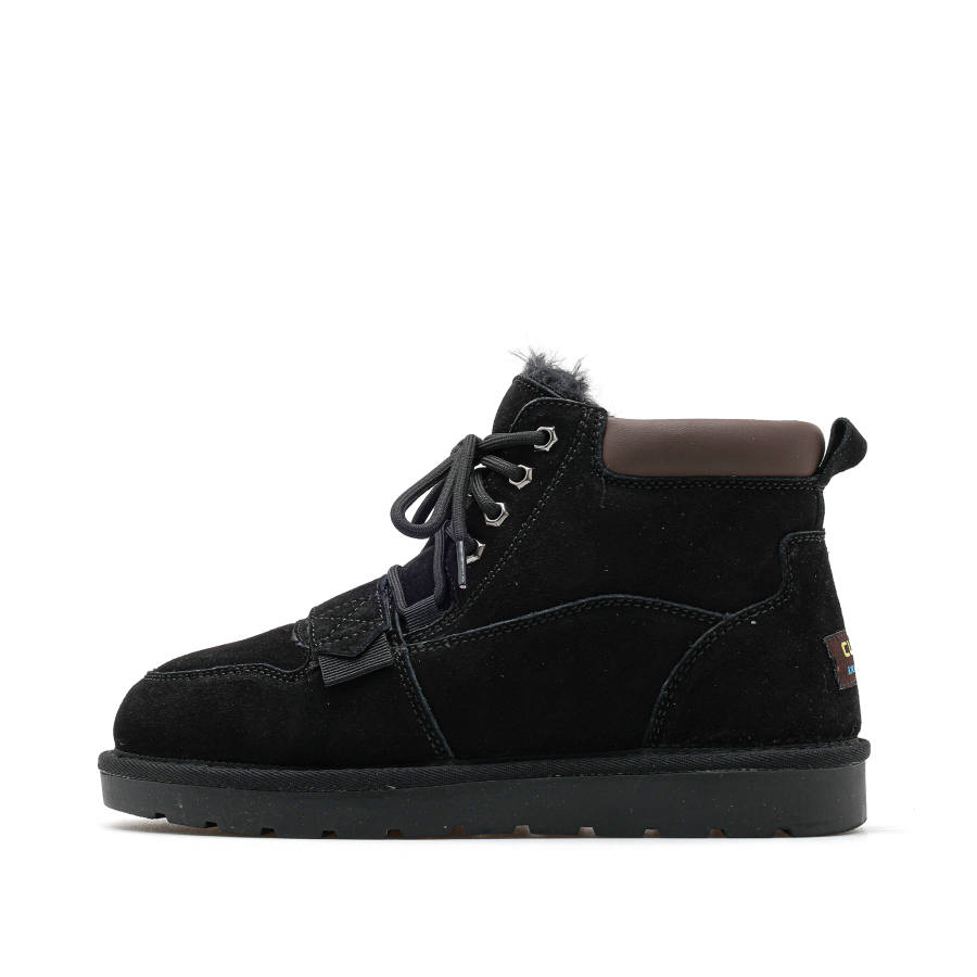 CUCS Thick Insulated Shoes Cow Suede Thermal Abrasion Resistant Slip Resistant Versatile Short Snow Boots Men's