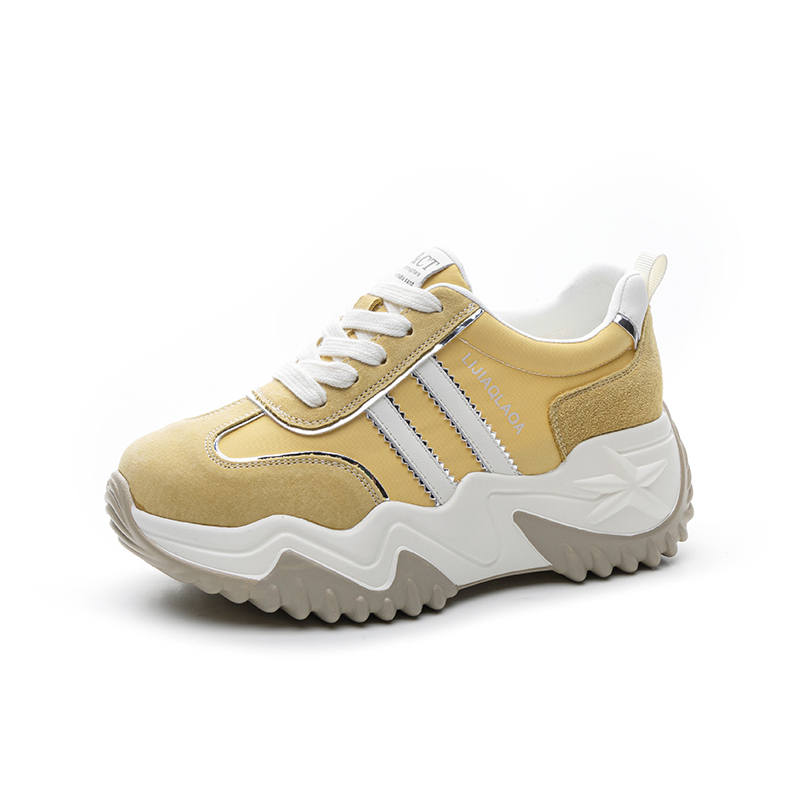 PLO CART Cow Leather Lightweight Breathable Lightweight And Breathable Low top Chunky Sneakers Women's