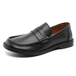 WEISHIBANGWEI Microfiber Leather Loafers Men's Black