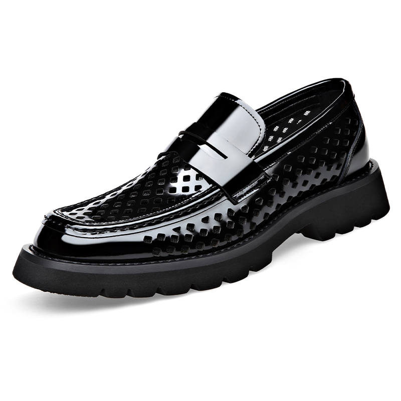 LUOMAIKE Cow Split Leather Casual Shoes Men's Black