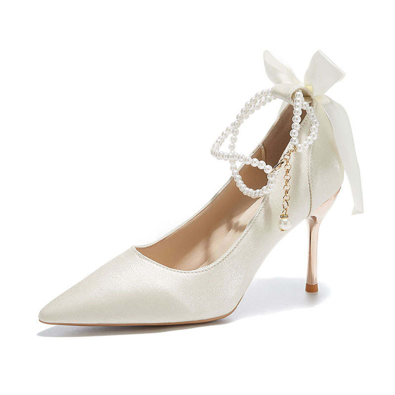 TAOLEI Wedding Shoes High Heels Women's Silver