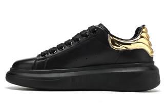 TRUMPPIPE Top Grain Cow Leather Low top Skateboard Shoes Men's Black