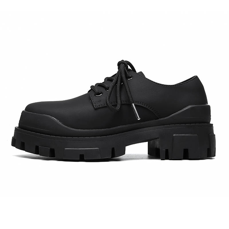 ZONEJOY Casual Leather Shoes Unisex Black