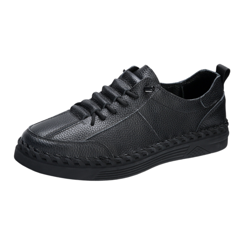 CITONGXIANSHENG Top Grain Cow Leather Casual Shoes Men's Black