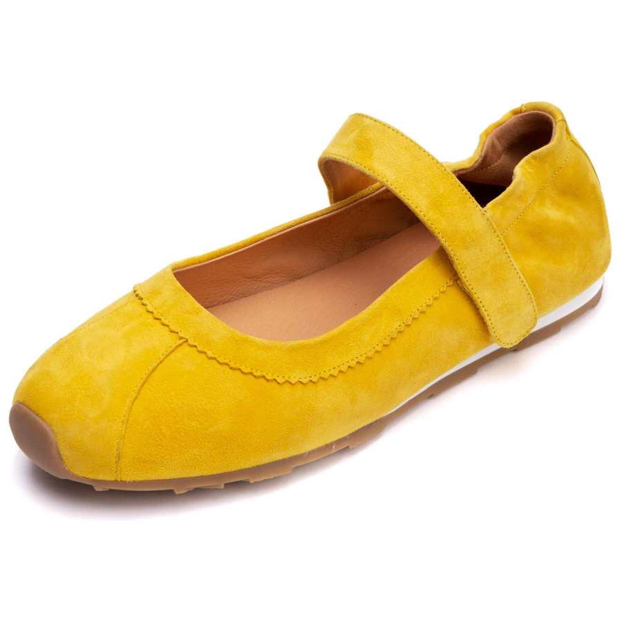 HONGYANGLIN Sheepskin Flat Mary Jane Shoes Women's
