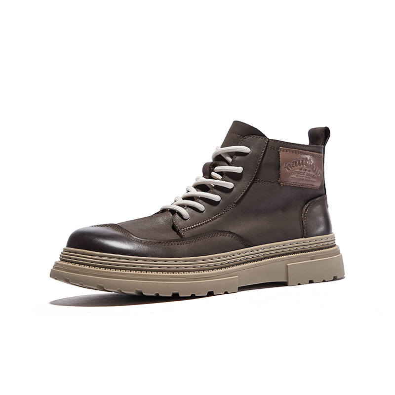 Hautton Jeans Short Mid Calf Combat Boots Men's