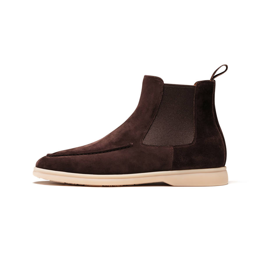 TRUFFAUT Soft Sole Thermal Boots Cow Suede Short Chelsea Boots Men's