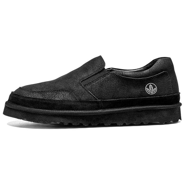 LEAVELAND Casual Leather Shoes Men's Low Top Black/Khaki