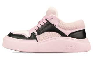 NEEDLE STUDIO Top Grain Cow Leather Stylish Skateboarding Shoes Women's Pink Black