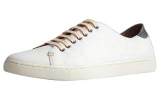 TIMOTHY&CO. White Sneakers Top Grain Cow Leather Slip Resistant Slip Resistant Low top Casual Shoes 2cm Men's White