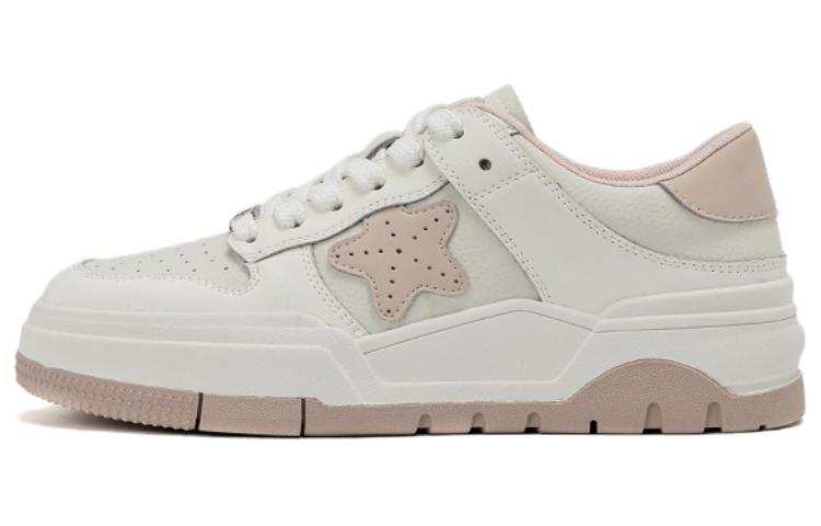 AOKANG Synthetic Leather Slip Resistant Slip Resistant Low top Skateboard Shoes Women's White Pink