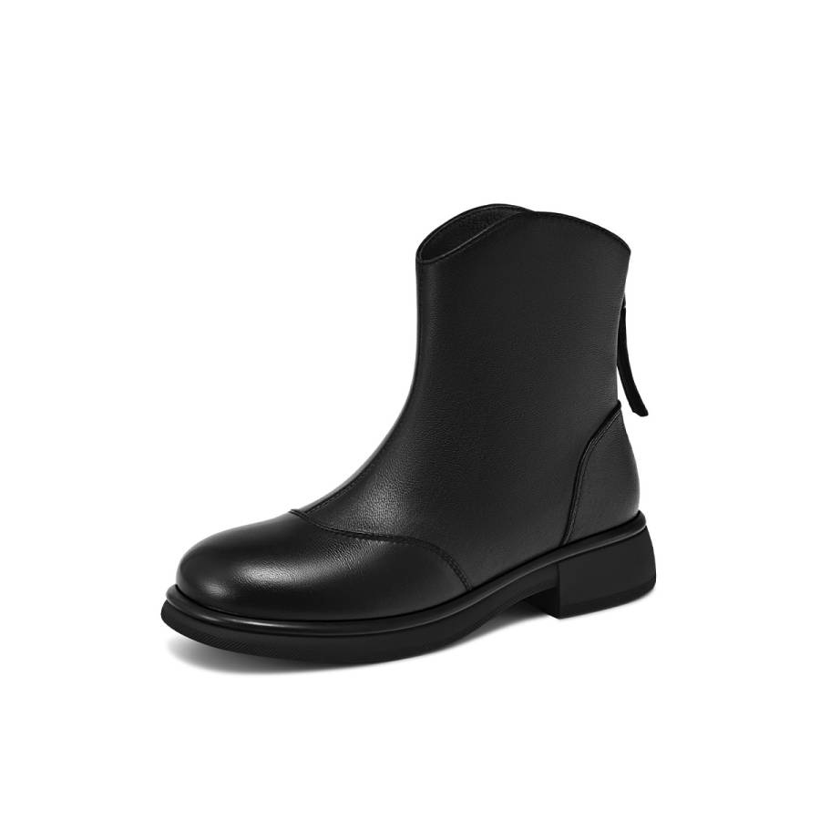 BOERDIQI Sheepskin Ankle Boots 3.5cm Women's