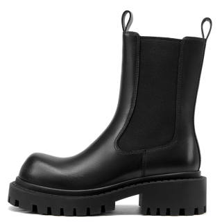 Beau Today Top Grain Cow Leather Short Chelsea Boots Women's Black