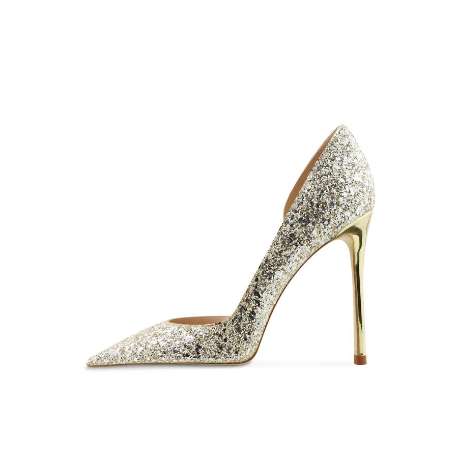 Ganxiaojie Slim Heel High Heels Women's Champagne Gold