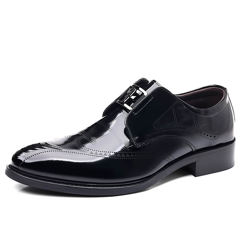 SHUPATE Cow Leather Dress Shoes Men's Black