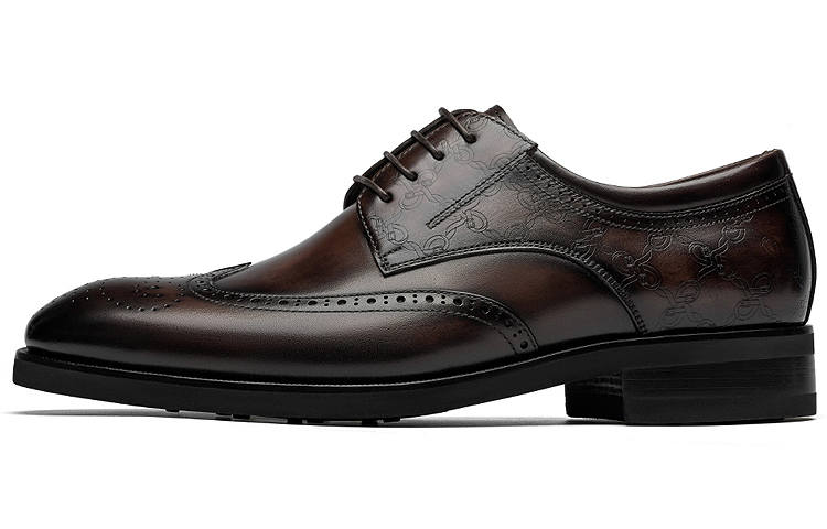 ROBERTA DI CAMERINO Top Grain Cow Leather Dress Shoes Men's Coffee