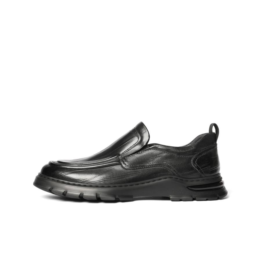 BELLE Casual Leather Shoes Men's Low Top Black