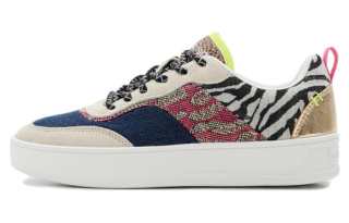 Desigual Canvas Low top Stylish Skateboarding Shoes Women's White Blue