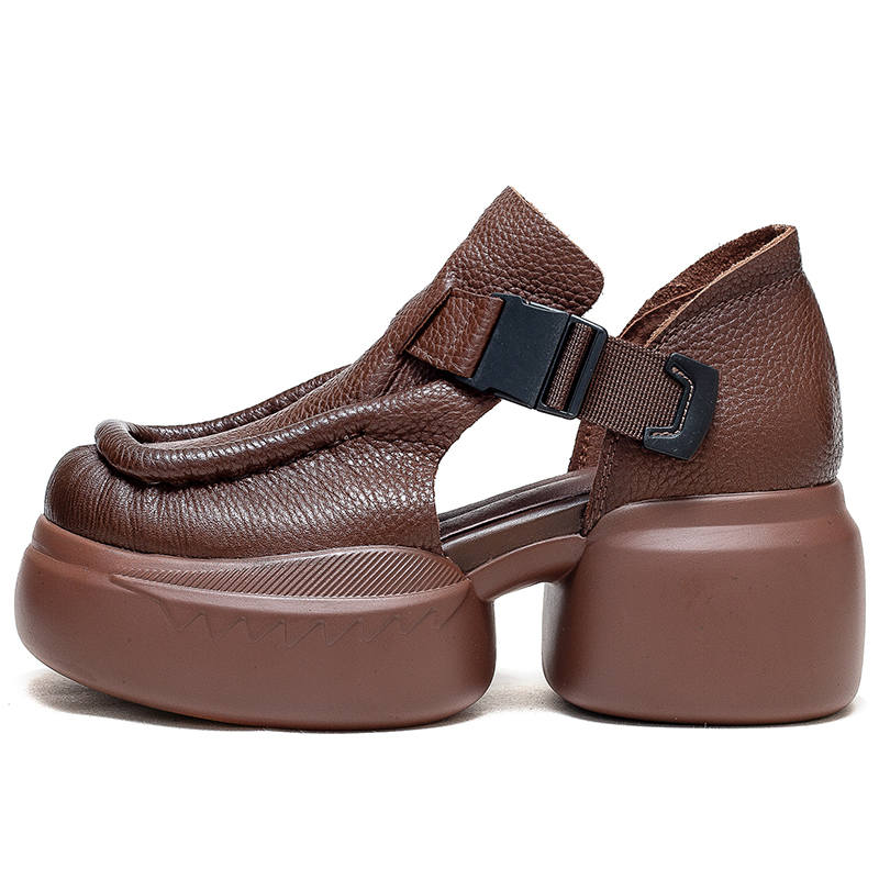 JIEZHOU Top Grain Cow Leather Casual Shoes Women's