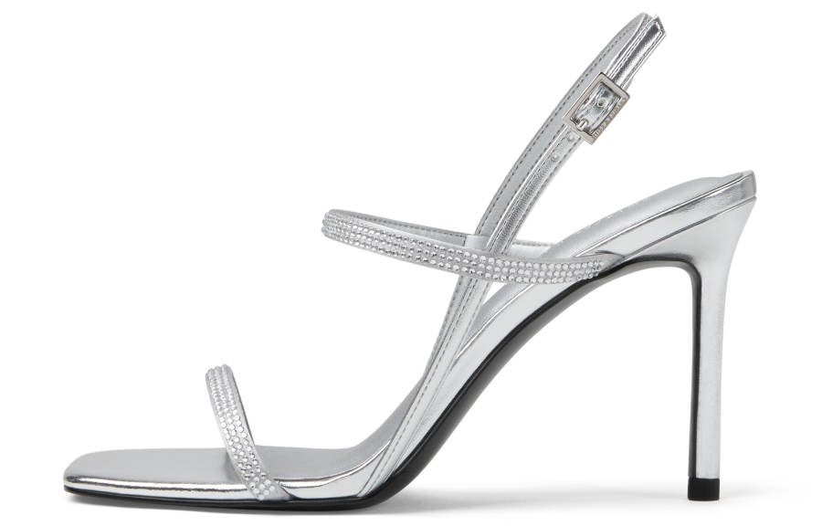 CHARLES&KEITH Small Ck Pu One Strap Sandals 9.2cm Women's Silver