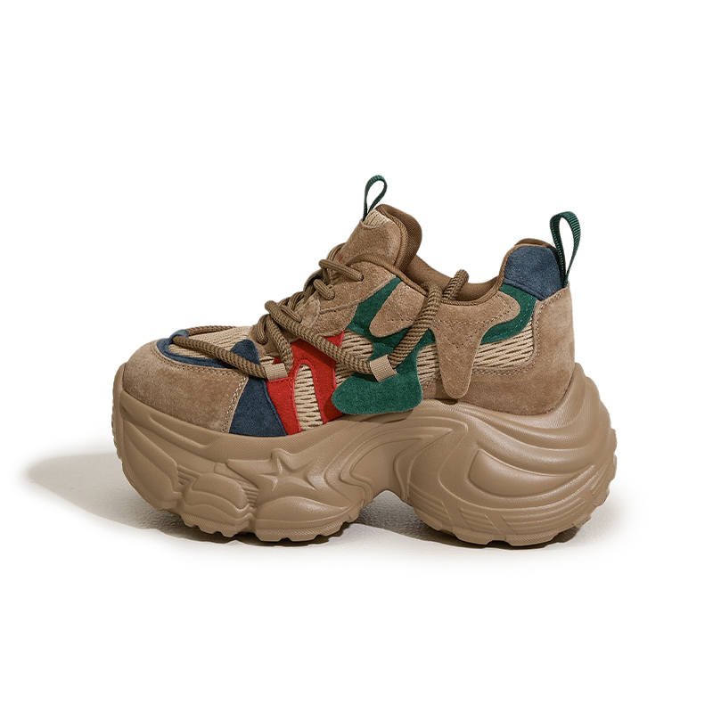 MILANLIANGE Cushioning Abrasion Resistant Height Increasing Low top Chunky Sneakers Women's