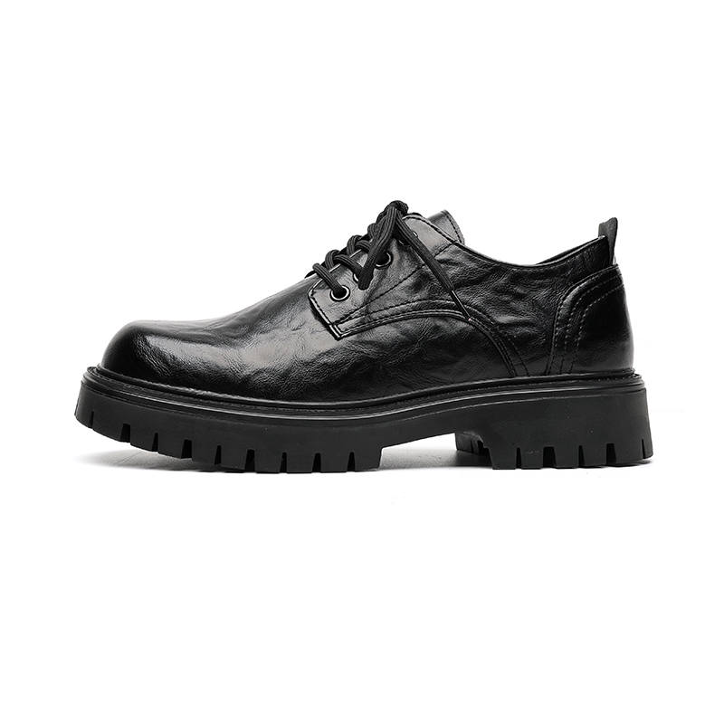Qiandongmeili Cow Leather Casual Shoes Men's Black